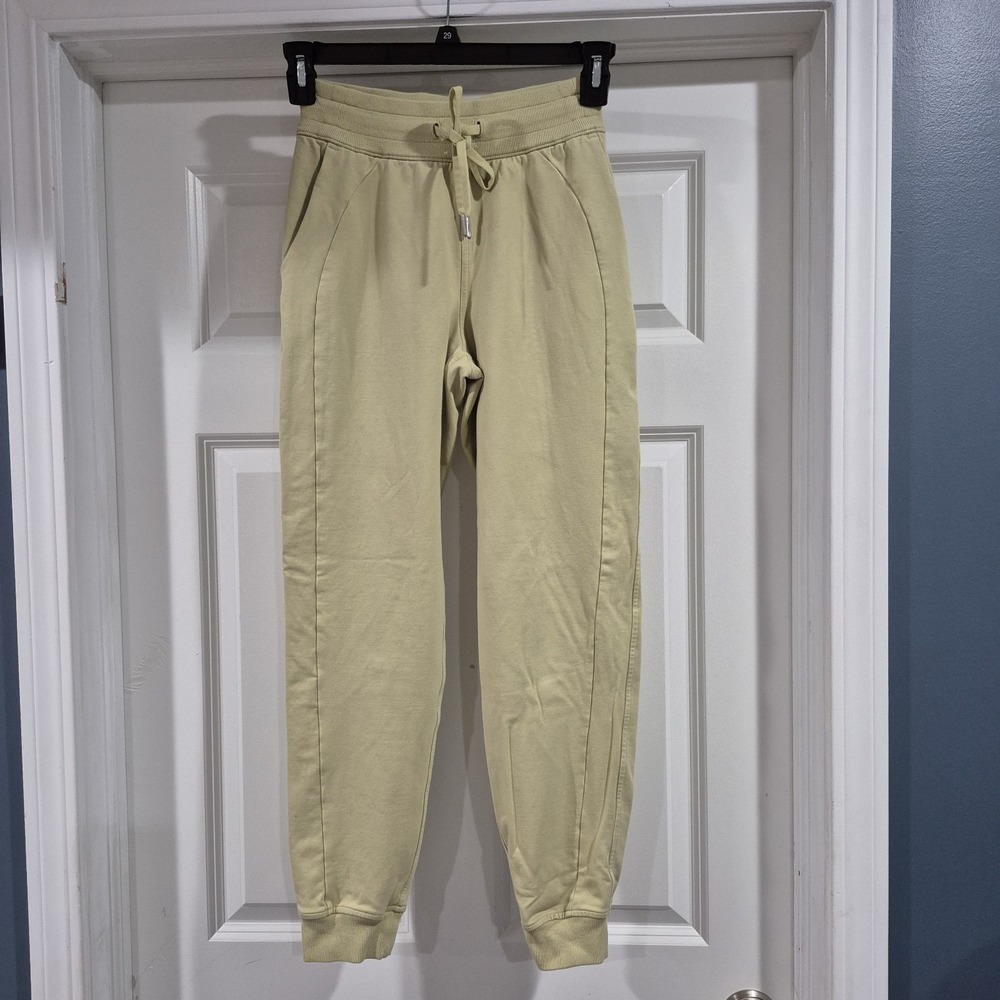 Lululemon Joggers Womens 2 Dew Green Scuba High Rise Stretch French Terry Lounge